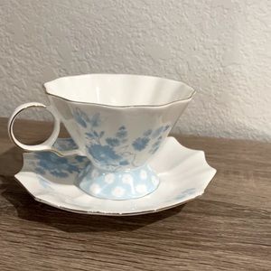 Glass tea cup and saucer
